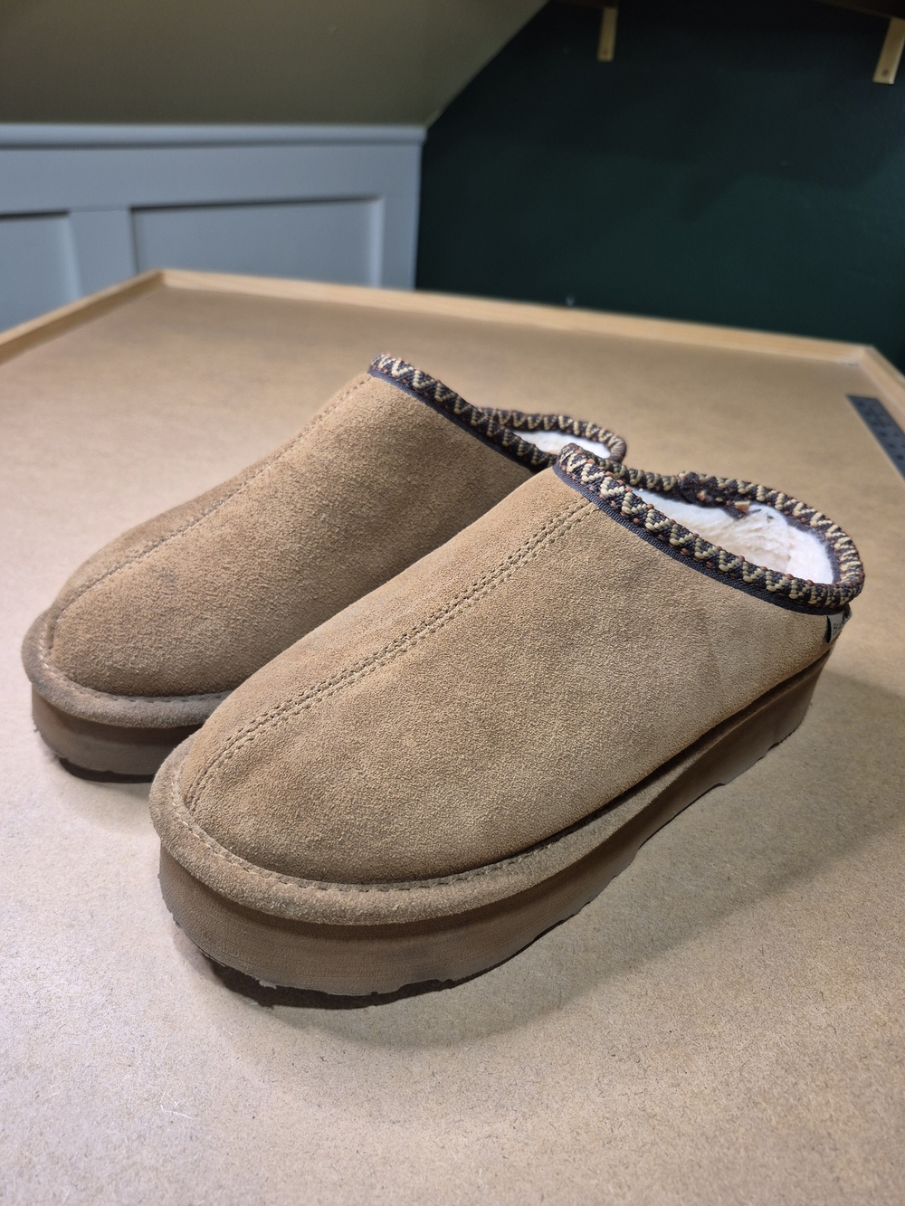 BearPaw Women's Suede Mule Clogs in Tan